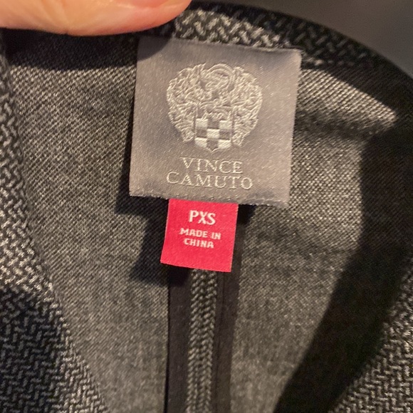 Vince Camuto Charcoal Gray Herringbone Stretch Jersey Blazer - Picture 4 of 5